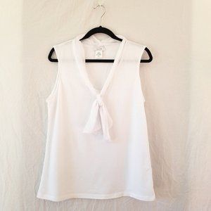Kate Hill White Sleeveless Blouse XL